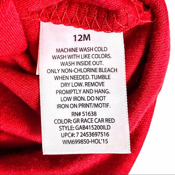 NWT Garanimals Red “Daddy’s Riding Buddy” Long Sleeve Romper - Picture 7 of 8